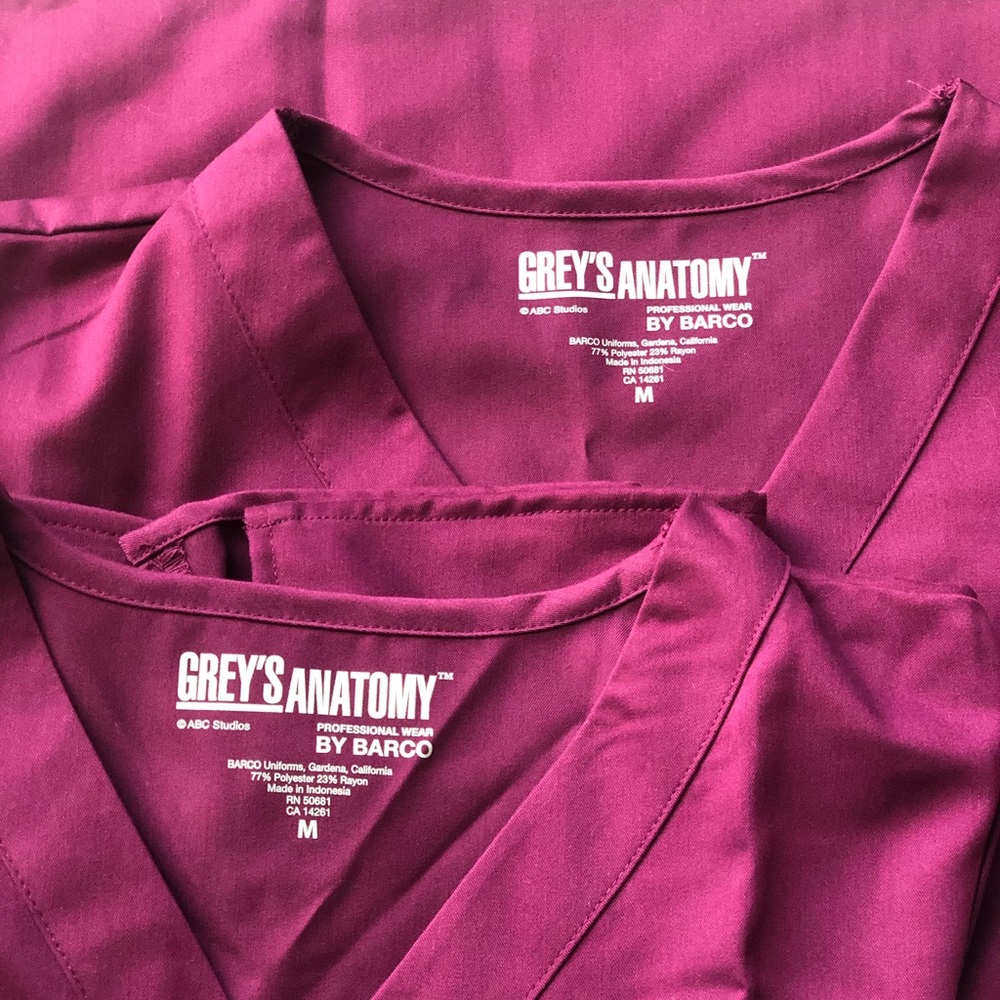 TWO Grey’s Anatomy Scrub Tops